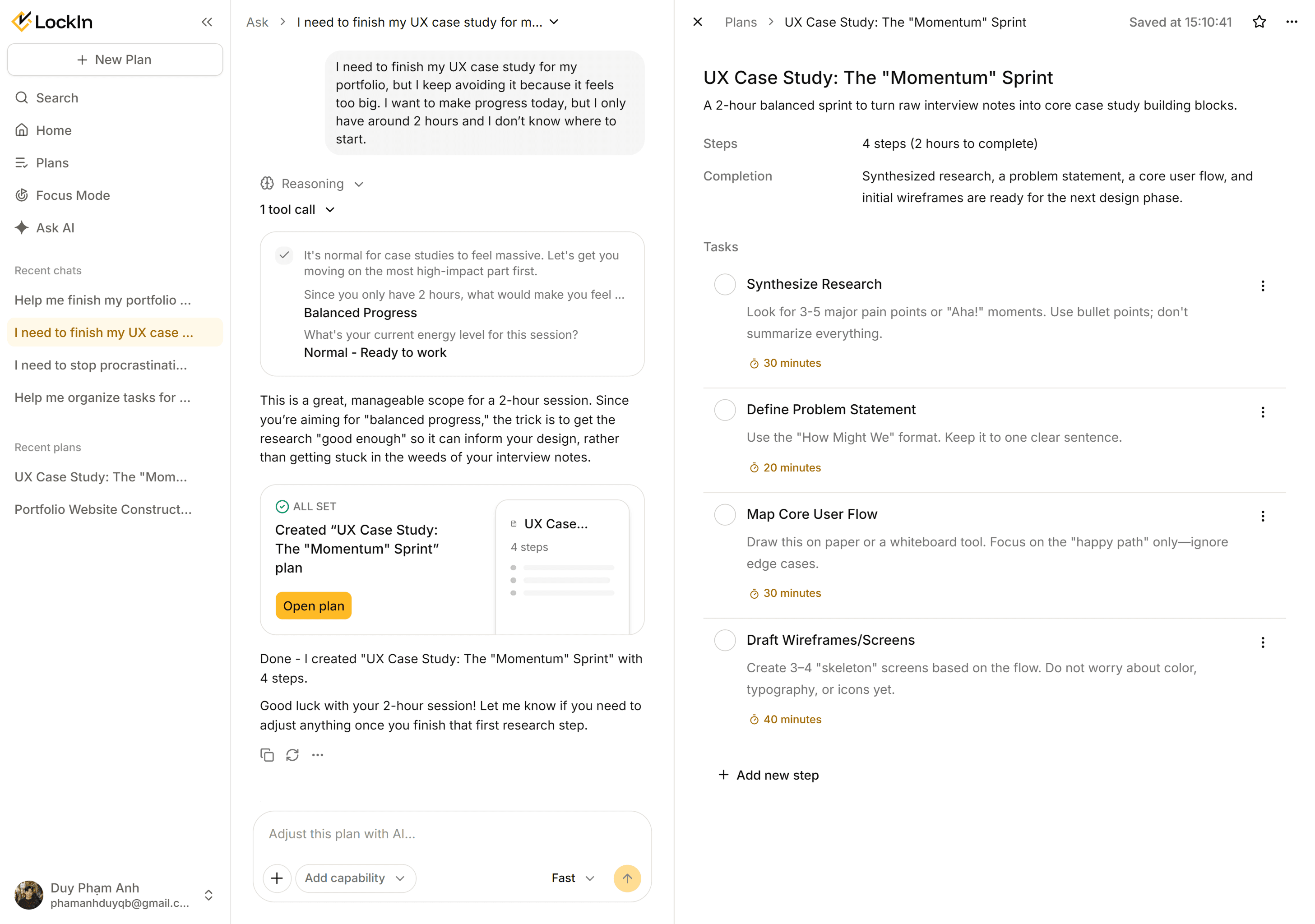LockIn app demo